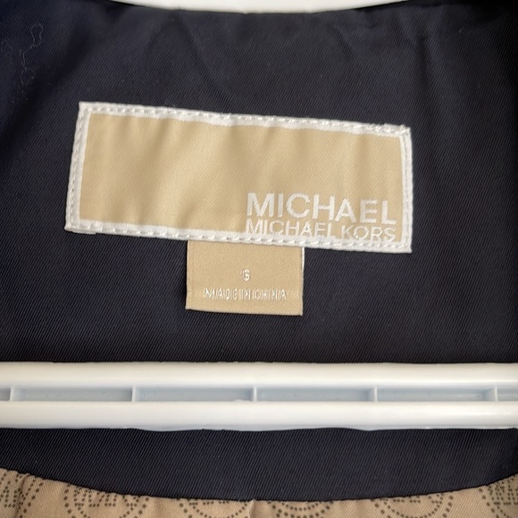 Michael Kors Navy Double Breasted Trench Coat Size S - Picture 4 of 5